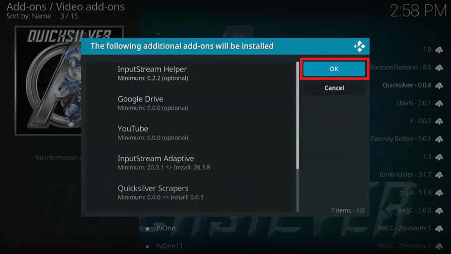 Quicksilver Kodi Addon on Firestick
