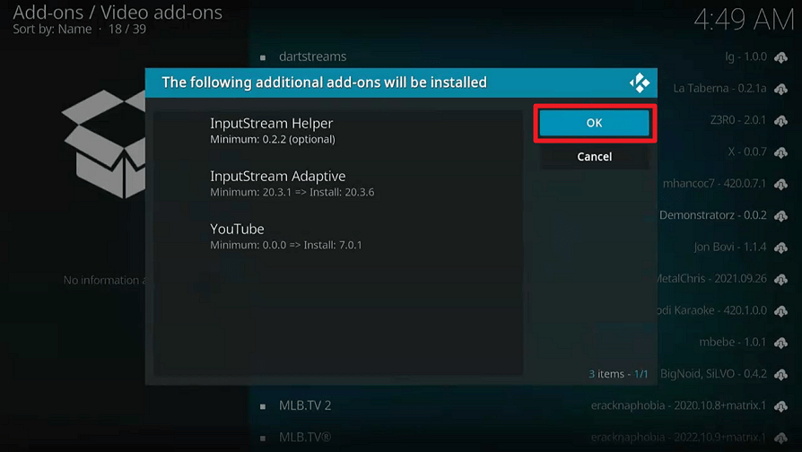 Full Match TV Kodi Addon
