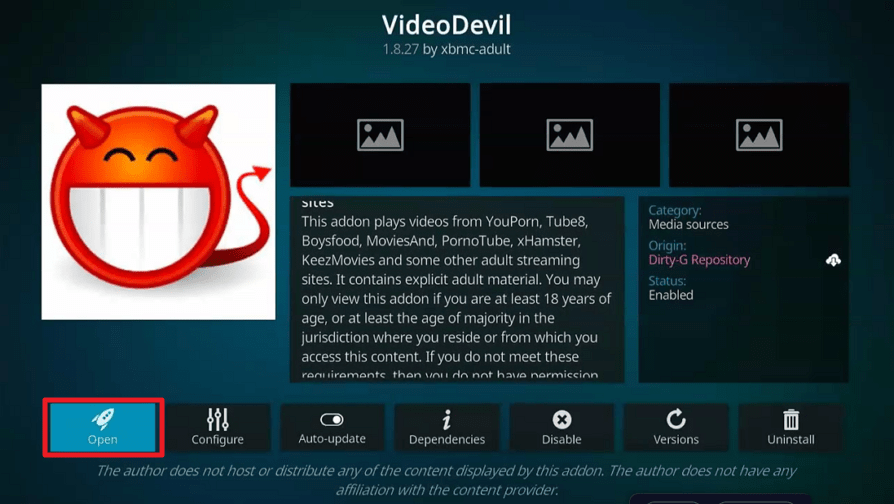 Video Devil Add-on on Firestick