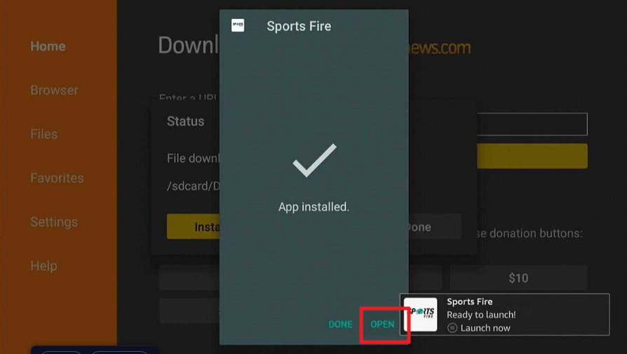 Install Sports Fire on Firestick