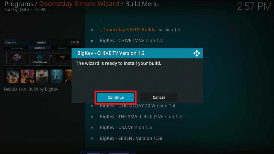 Chive TV Kodi Build