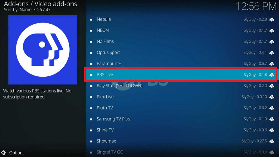PBS Live Kodi Addon
