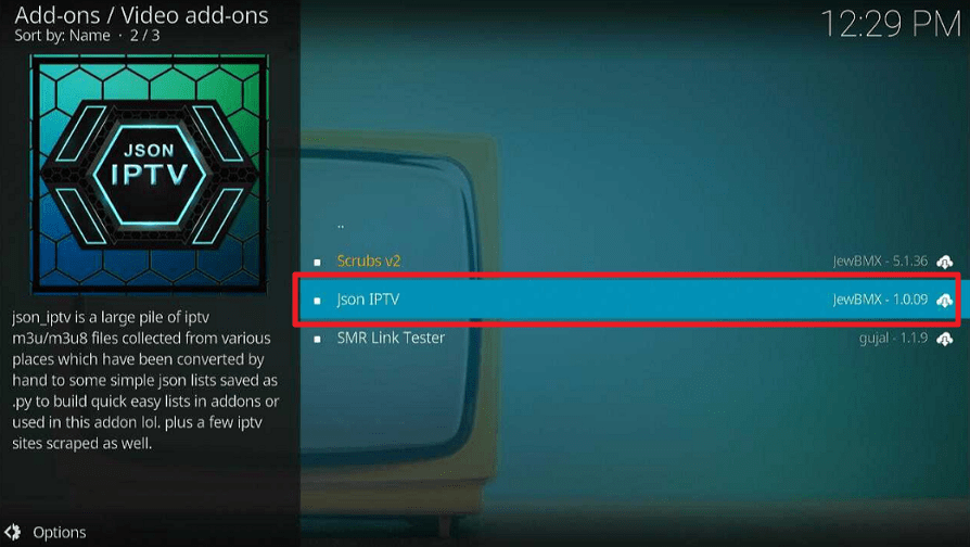 Json IPTV Kodi Addon