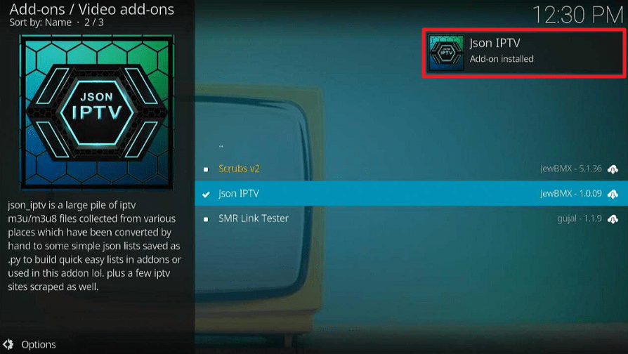Json IPTV Kodi Addon