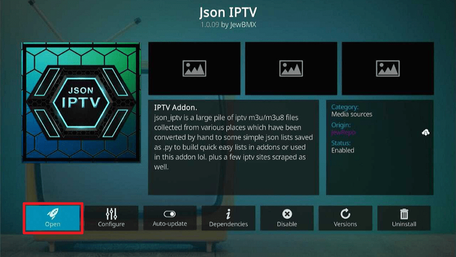Json IPTV Kodi Addon