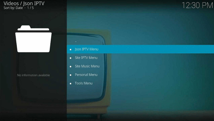Json IPTV Kodi Addon
