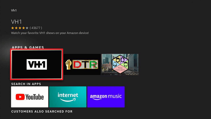 Install VH1 on Firestick