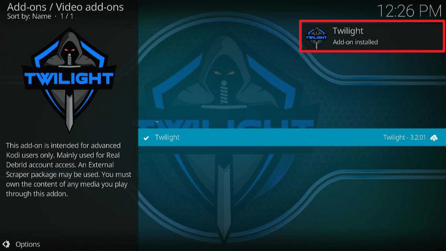 Twilight Kodi Addon