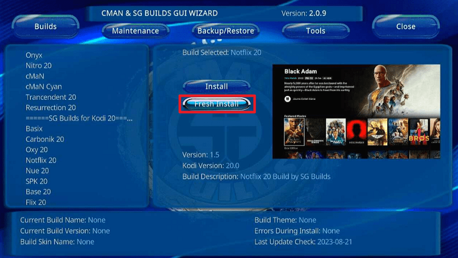 NotFlix Kodi Build on Firestick/Android