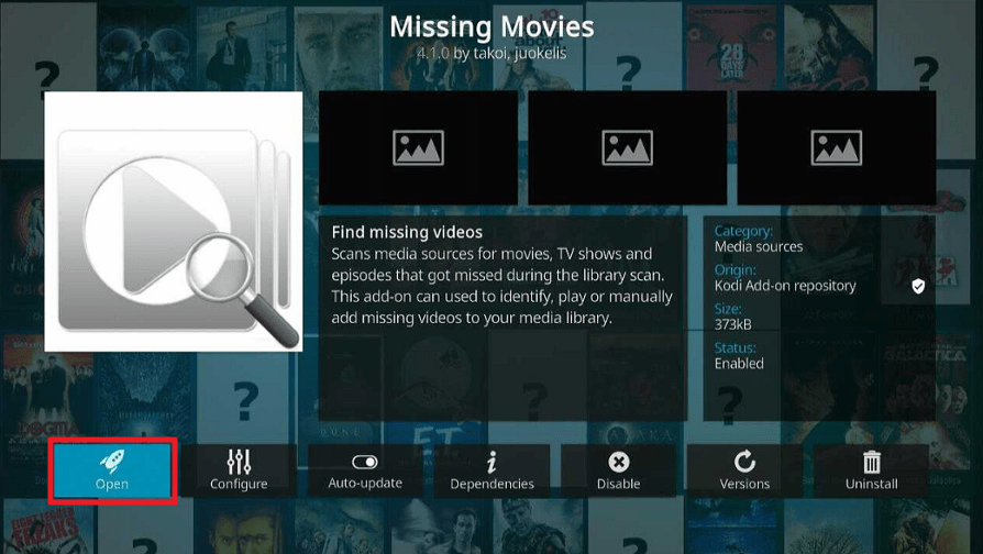 Missing Movies Kodi Addon