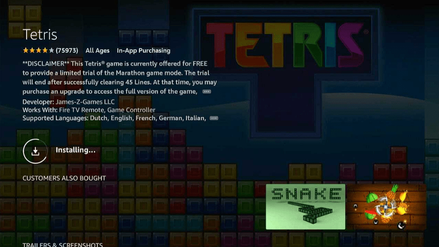 Install Tetris on Firestick