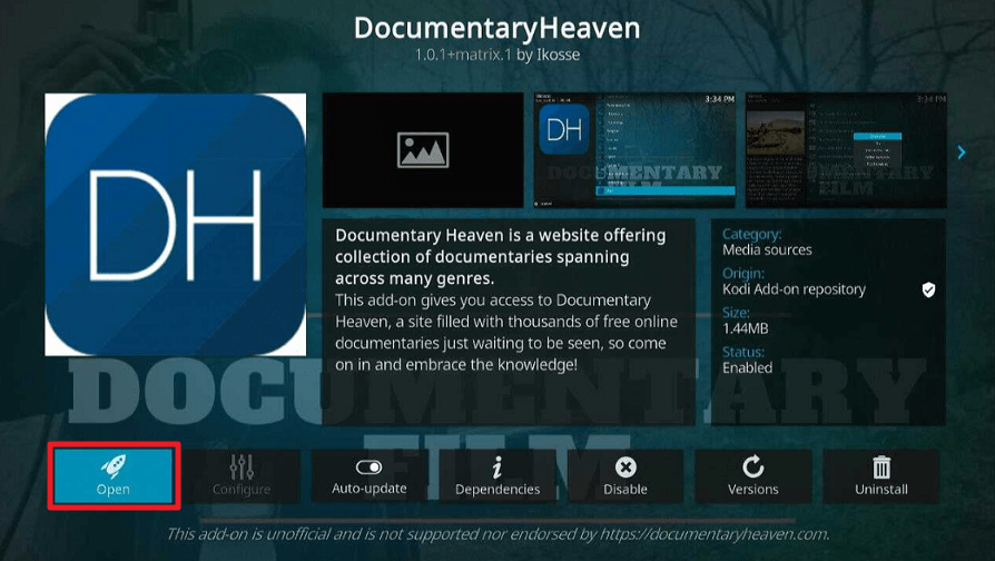DocumentaryHeaven Kodi Addon