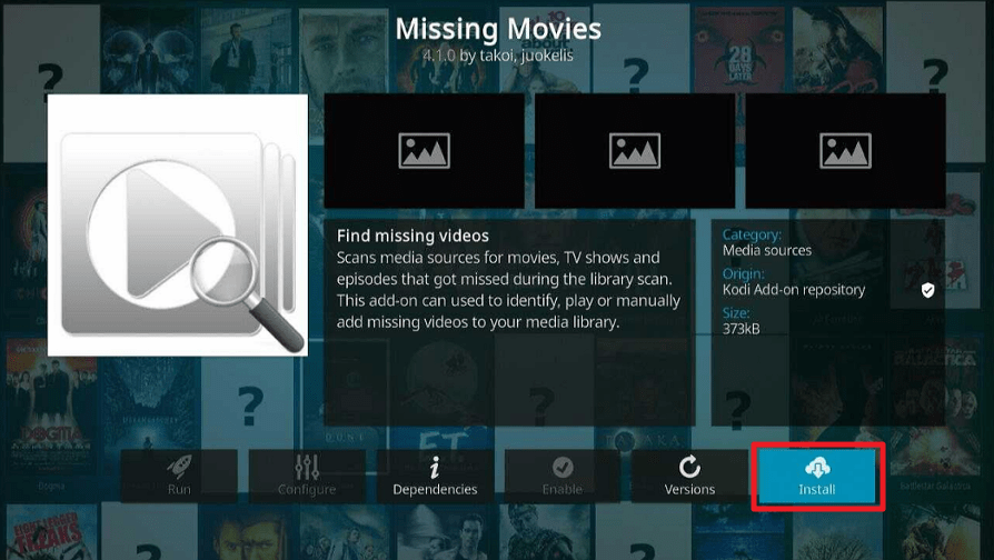 Missing Movies Kodi Addon