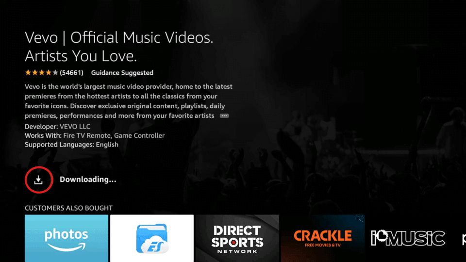 Install VEVO on Firestick