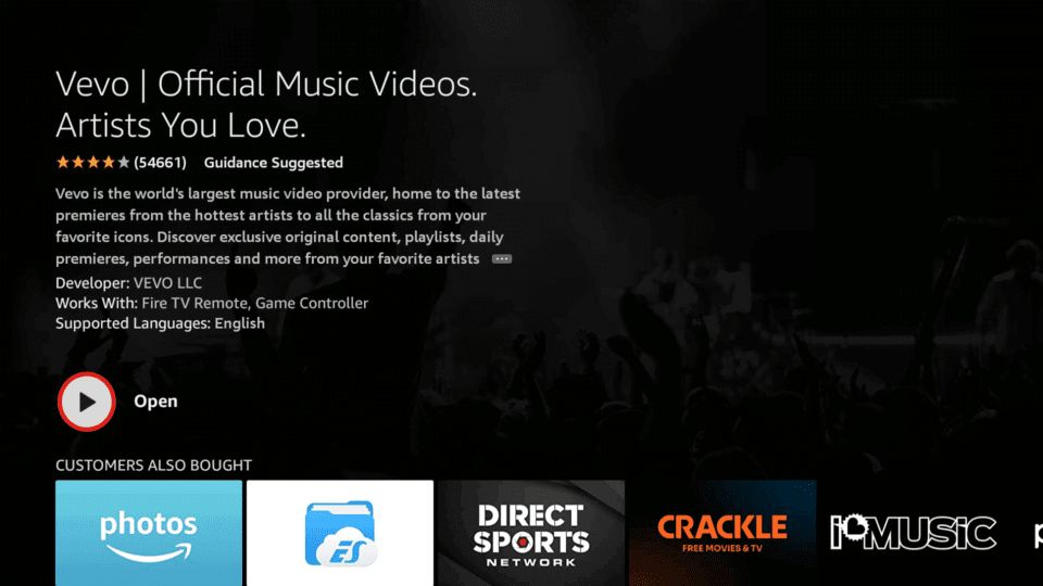 Install VEVO on Firestick