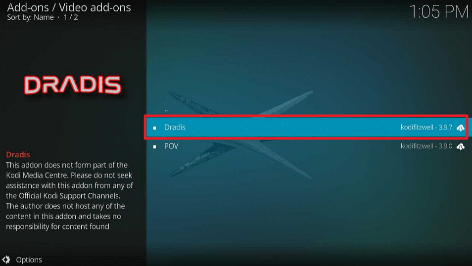 Dradis Kodi Addon