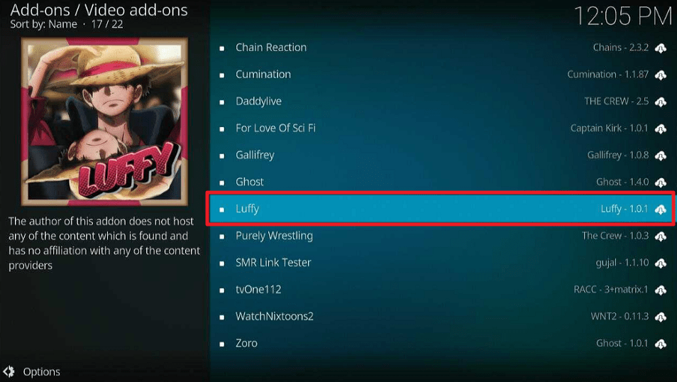 Luffy Kodi Addon