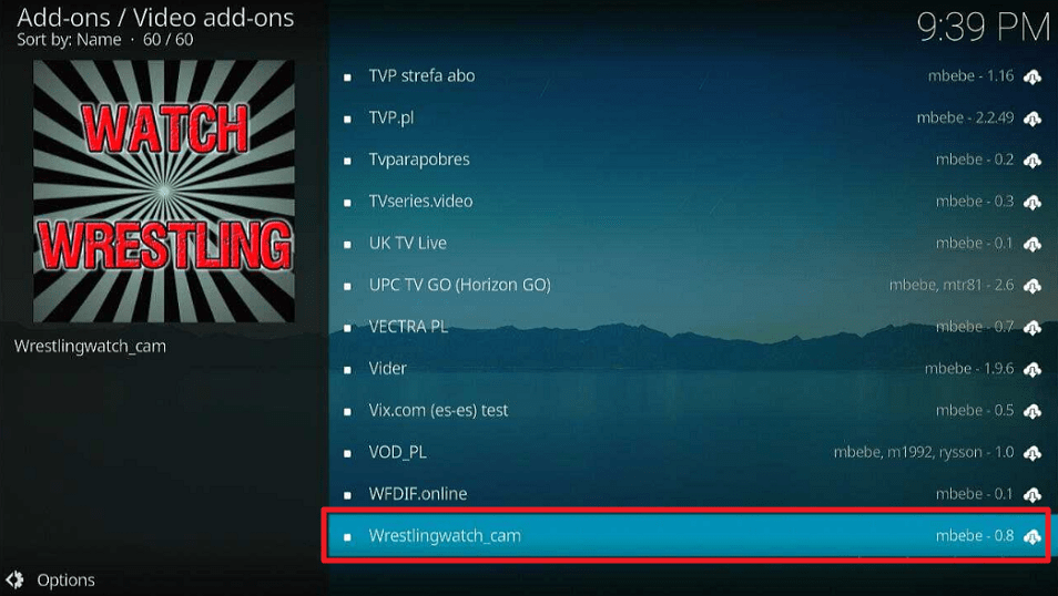 Watch Wrestling Kodi Addon