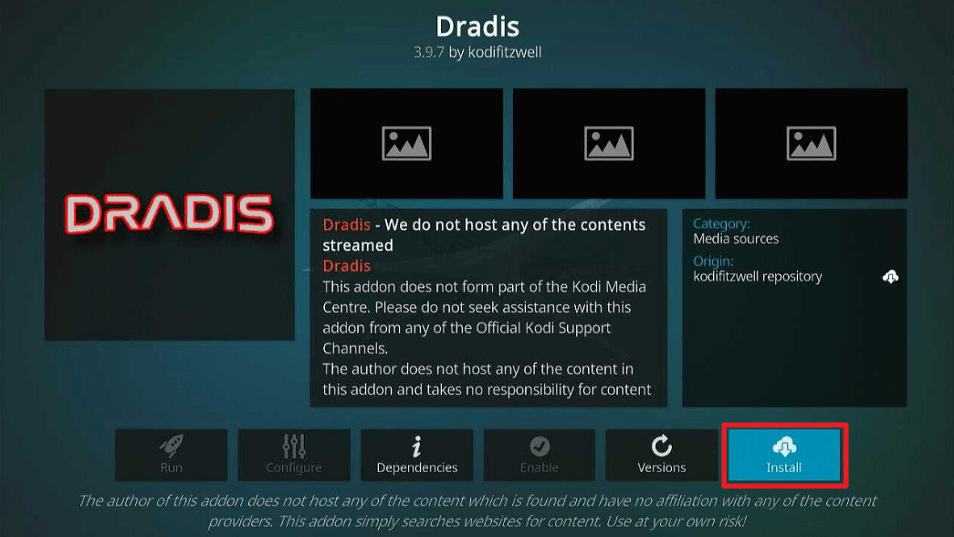 Dradis Kodi Addon