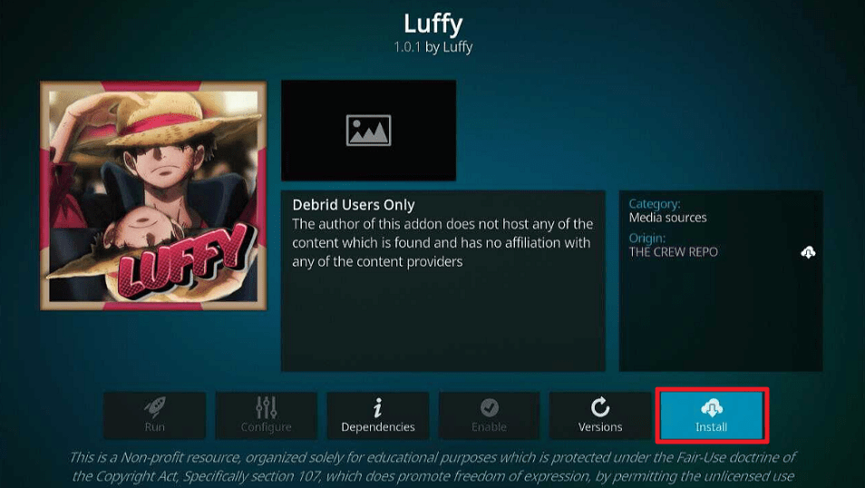 Luffy Kodi Addon