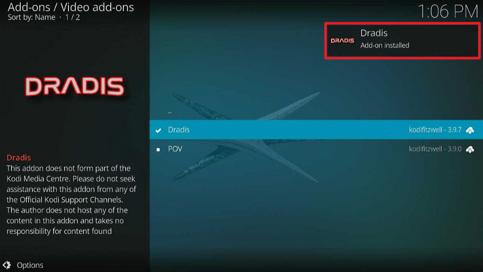 Dradis Kodi Addon