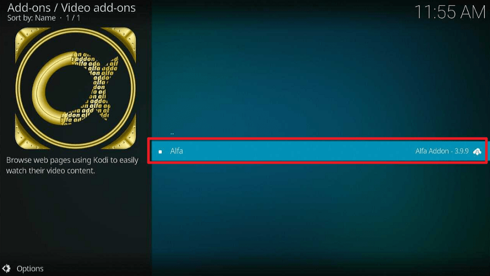 Alfa Kodi Addon