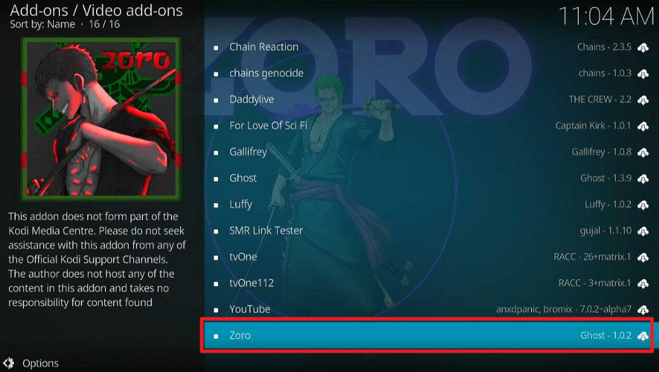 Zoro Kodi Addon