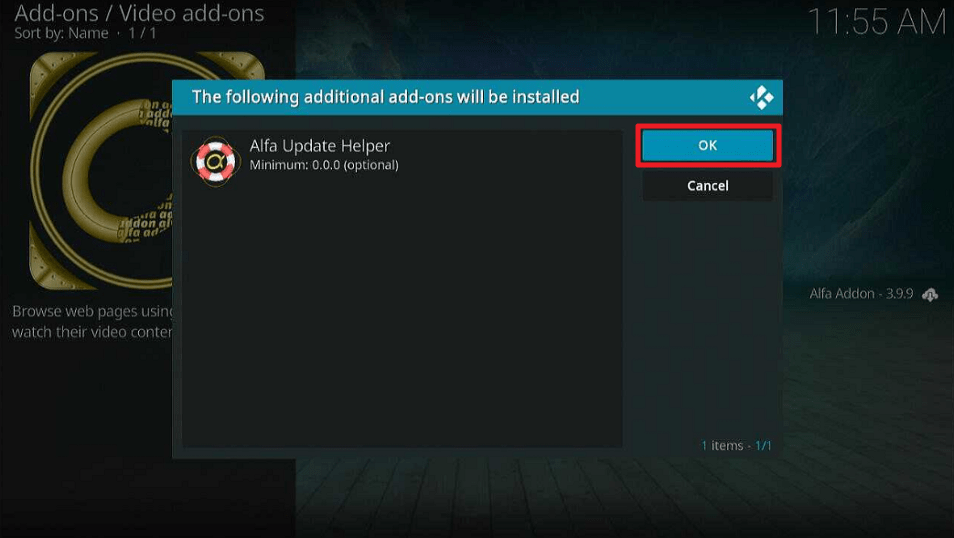 Alfa Kodi Addon