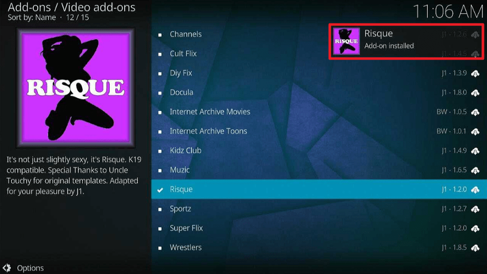 Risque Kodi Addon