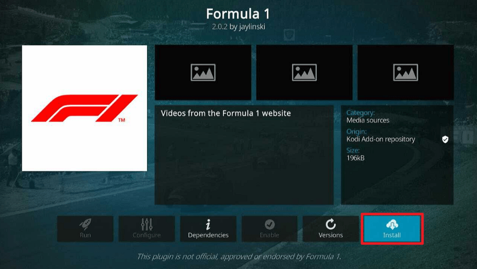 Formula 1 Kodi Addon